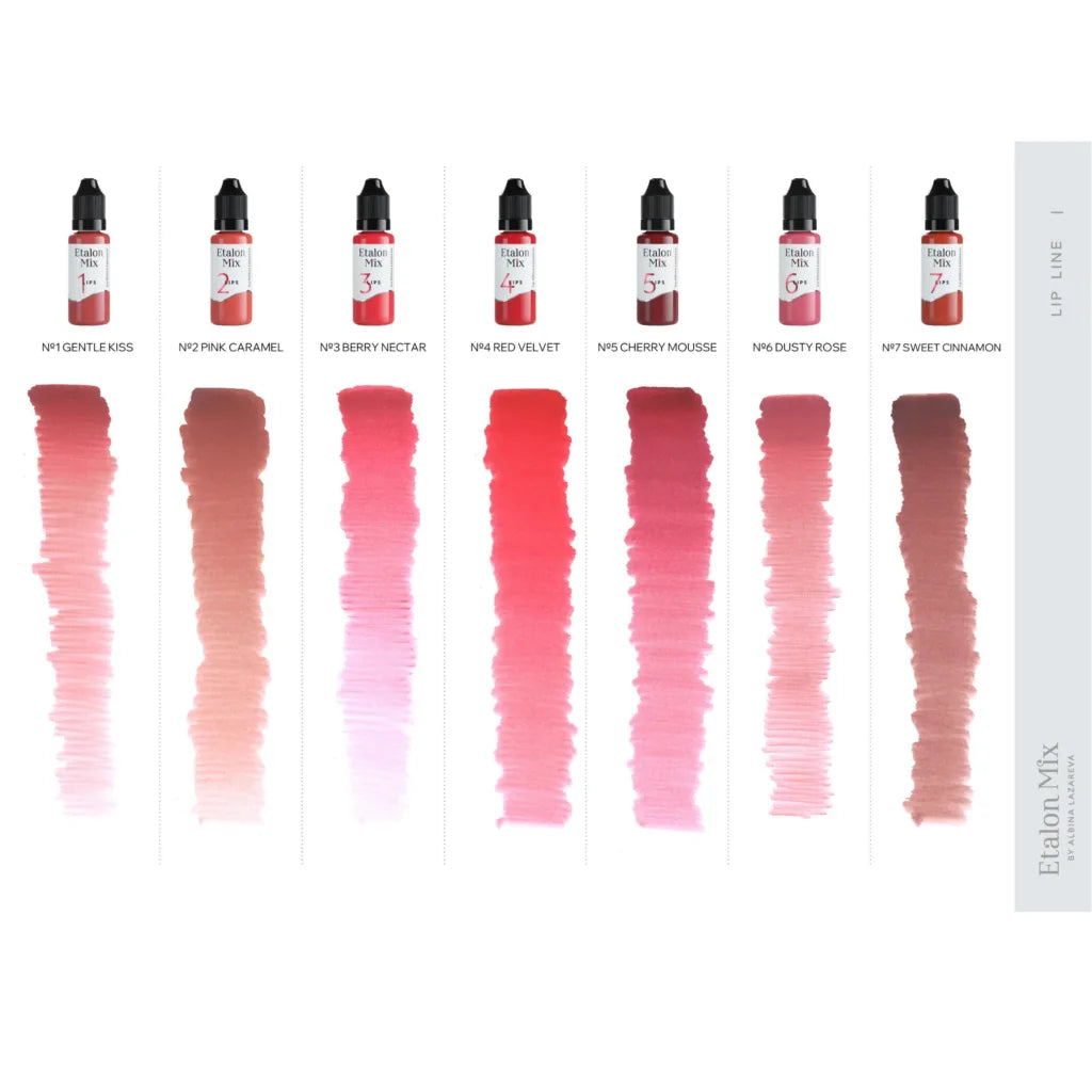 Etalon Mix hybrid lip pigment collection swatches
