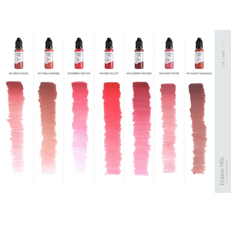 Etalon Mix hybrid lip pigment collection swatches