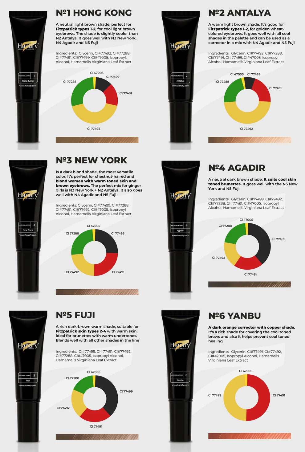Hanafy Microblading Pigment Set