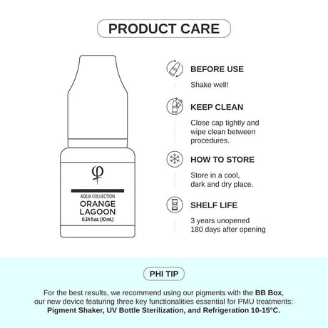 Phi Orange Lagoon PMU Pigment 0.34 fl oz (10ml)