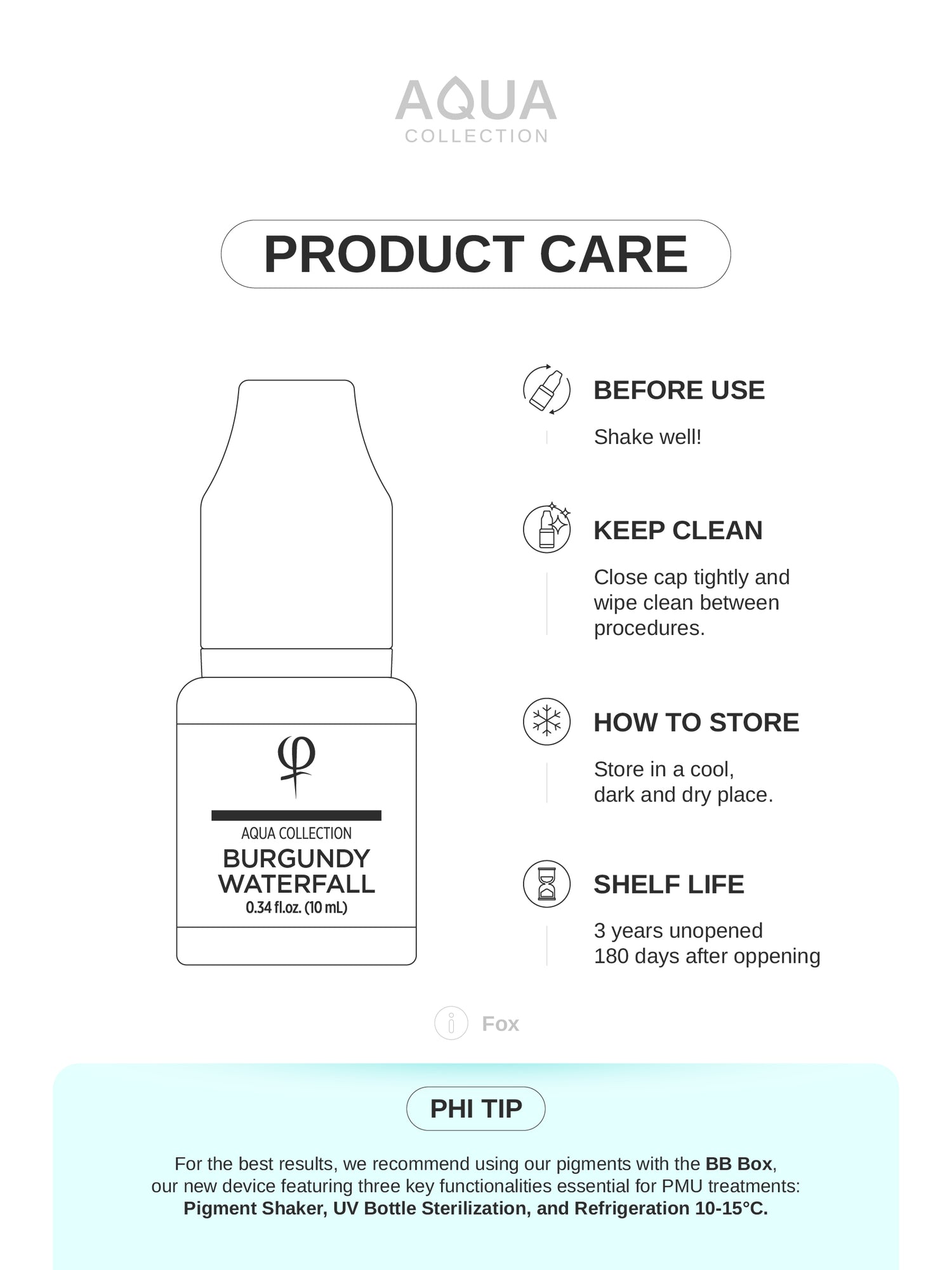 Phi Burgundy Waterfall PMU Pigment 0.34 fl oz (10ml)