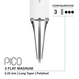 Vertix Pico Flat Magnum - Long Taper - 3 needles, 0.25 mm - CART-1100