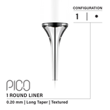 Vertix Pico Round Liner 1 0.20mm Long Taper Textured PMU Tattoo Cartridge Needle