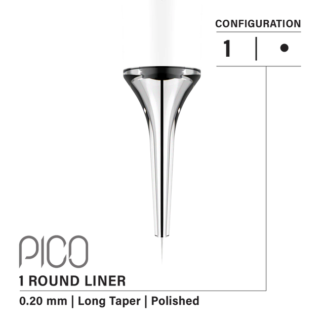 Vertix Pico Round Liner 1 0.20mm Long Vertix Pico Needles for Permanent Makeup