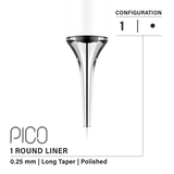 Vertix Pico Round Liner 1 0.25mm Long Taper PMU Tattoo Needle Cartridge