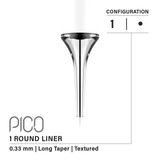 Vertix Pico Round Liner 1 0.33mm Long Taper Textured Vertix Pico needles for PMU tattoo