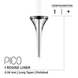 Vertix Pico Round Liner 1 0.38mm Long Taper Tattoo Needle Cartridges for Permanent Makeup (20pcs/1Box)