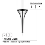 Vertix Pico Round Liner - Medium Taper - 1 needle, 0.38 mm - CART-967