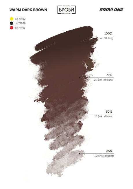 Brovi ONE Warm Dark Brown — shade chart