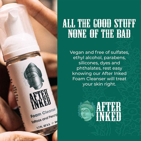 After Inked Foam Cleanser Tattoos & Piercings Aftercare Ink Seal - 1.7oz (50ml)