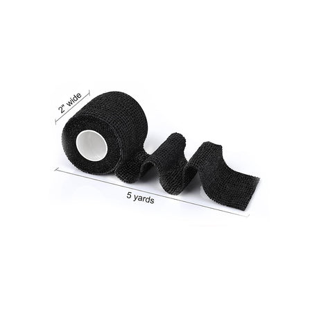 PMU Professional Grip Wrap – 2" x 5 Yards Self-Adhesive Bandage – Black