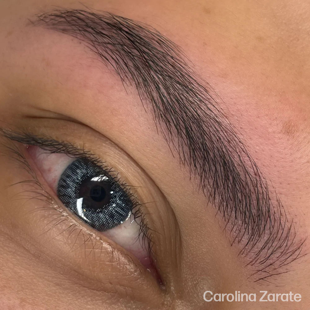 microbladed eyebrows done with Perma Blend Blackish Brown Pigment