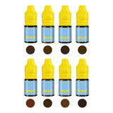Brovi Essential Brow Pigment Set — individual pigment bottles