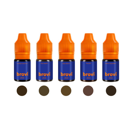 Brovi PLUS Brow Pigment Set — individual pigment bottles