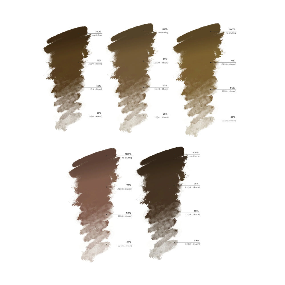 Brovi PLUS Brow Pigment Set — color swatch palette