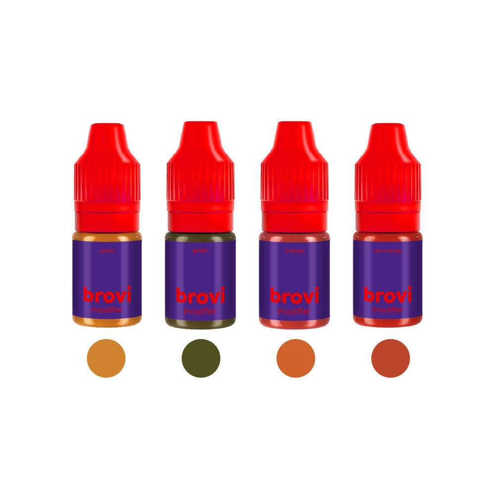 Brovi Brow Corrector & Modifier Set — individual pigment bottles