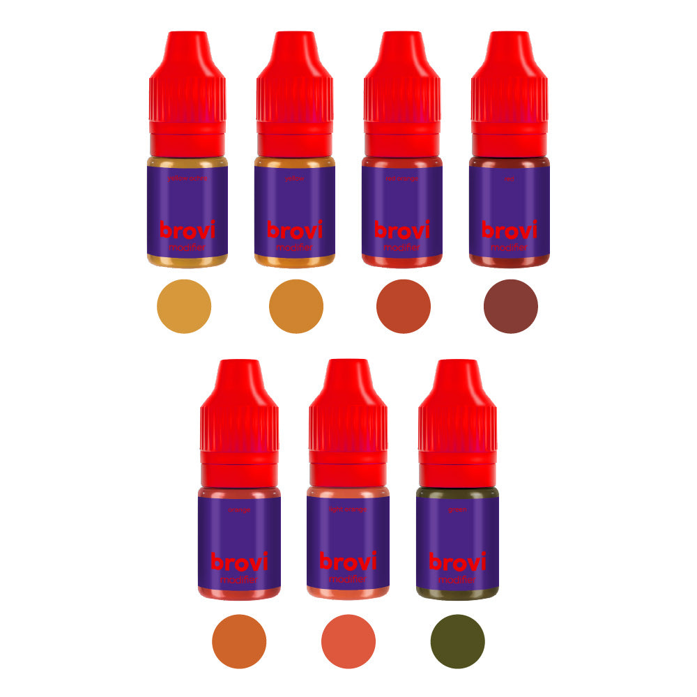 Brovi Full Corrector & Modifier Set — individual pigment bottles