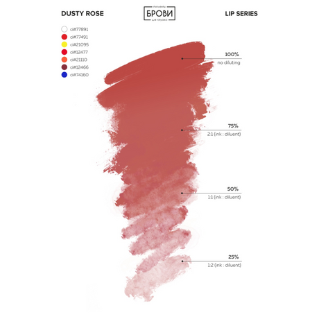 Brovi XOXO Dusty Rose — shade chart