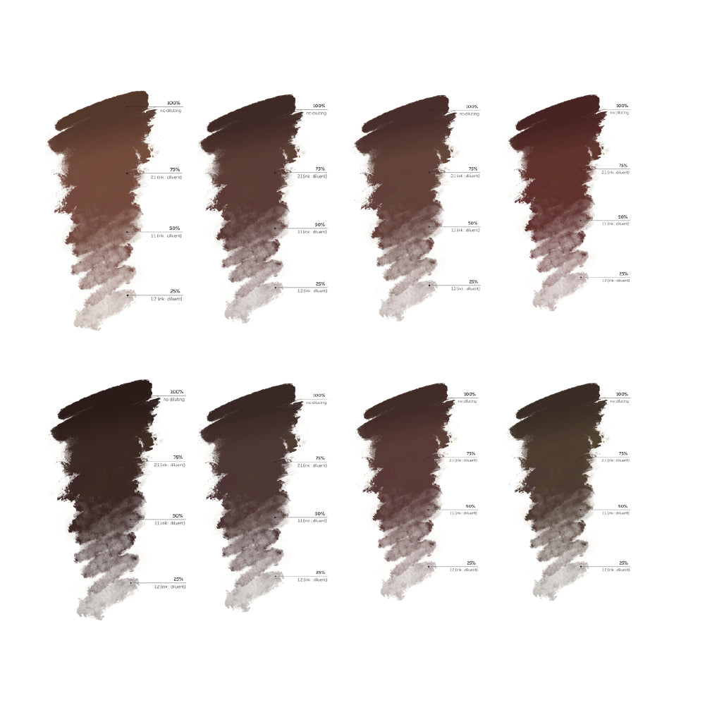 Brovi ONE Inorganic Brow Pigment Set — color swatch palette