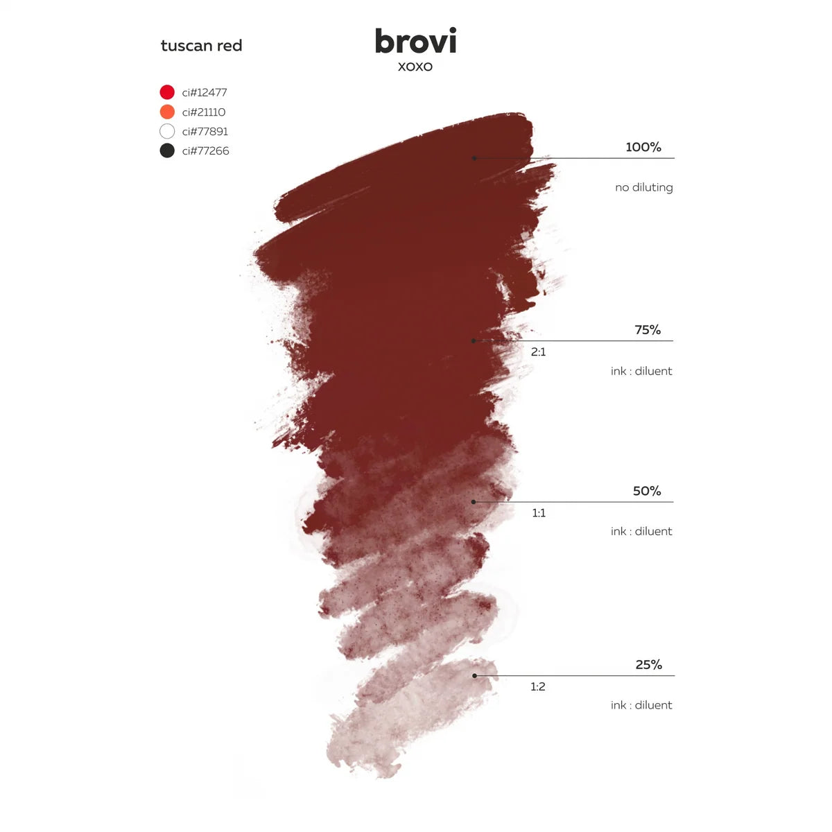 Brovi XOXO Tuscan Red — shade chart