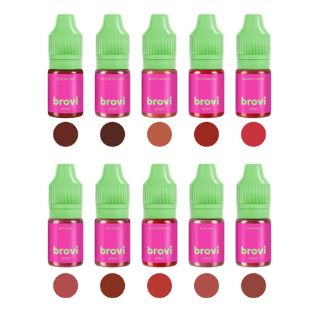 Brovi XOXO Lip Pigment Set — individual pigment bottles