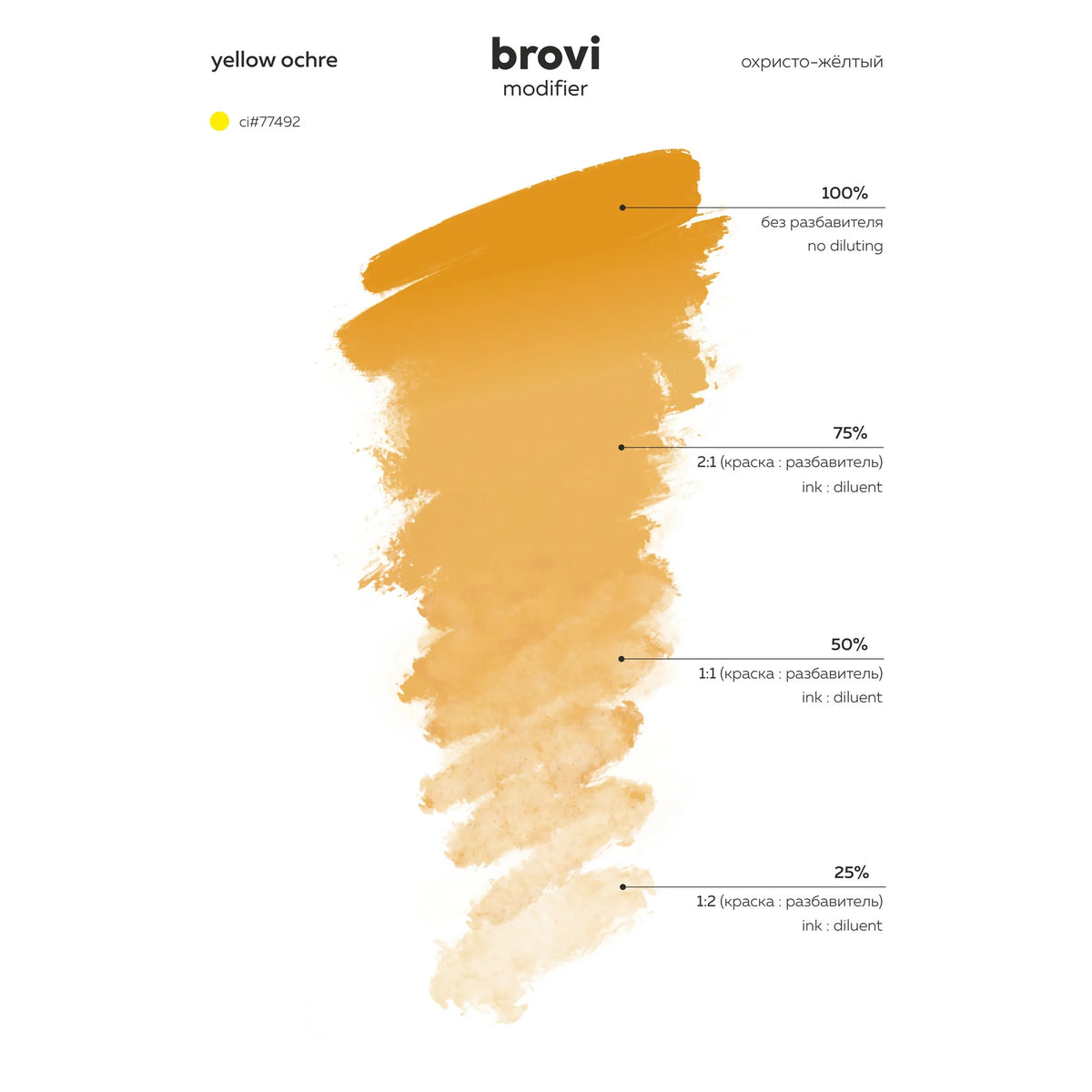 Brovi ONE Yellow Ochre Brow Corrector — shade chart