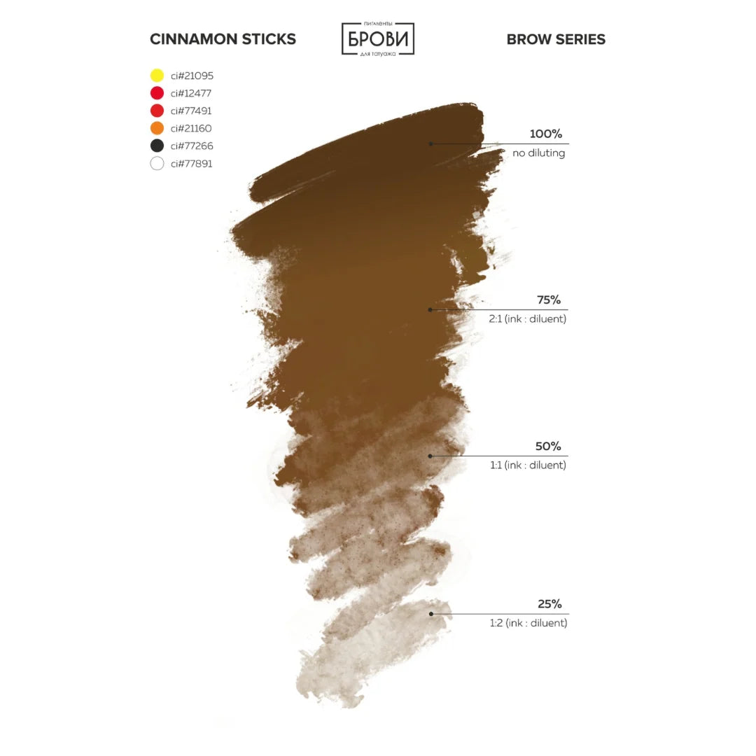 Brovi Essential Cinnamon Sticks — shade chart
