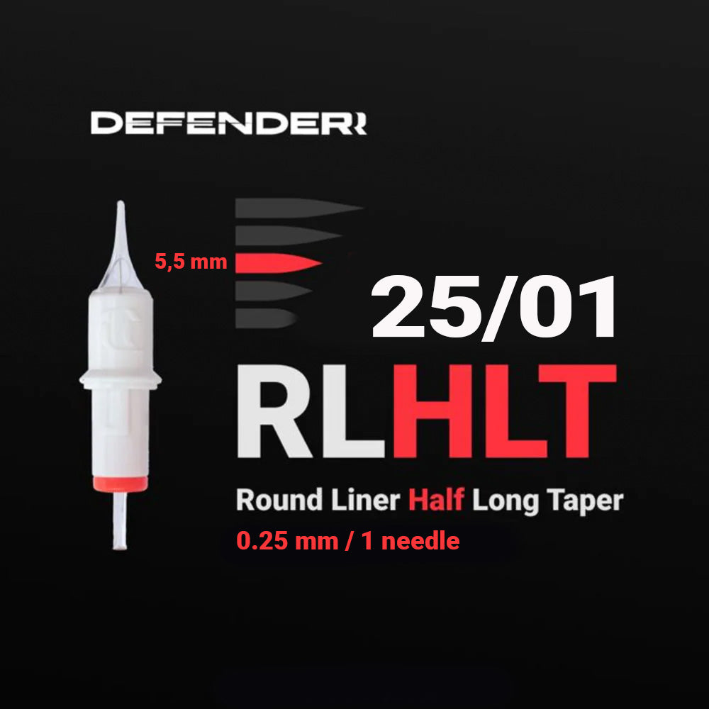DEFENDERR PMU Cartridge | 25/01/RLHLT (Round Liner Half Long Taper) (20pcs)