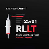 DEFENDERR PMU Cartridge | 25/01/RLLT (Round Liner Long Taper) (20pcs)