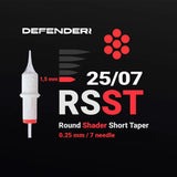 DEFENDERR PMU Cartridge | 25/07/RSST (Round Shader Short Taper) (20pcs)