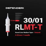 DEFENDERR PMU Cartridge | 30/01/RLMT-T (Round Liner Medium Taper - Textured) (20pcs)