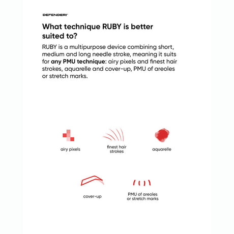 Defenderr Ruby PMU Machine With Adjustable 2.4mm-4.2mm Stroke
