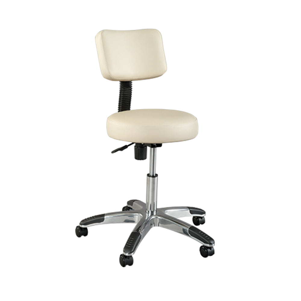 Silhouet-Tone Deluxe Round Air-Lift Stool with Backrest