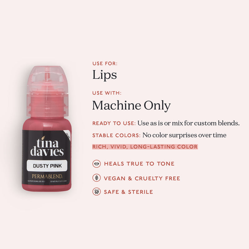 Dusty Pink Tina Davies Pigment for Lip Blush 0.5 oz (15 ml)
