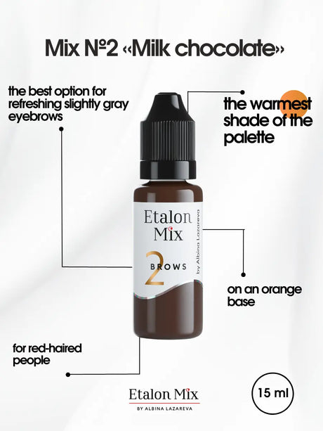 Etalon Mix #2 Milk Chocolate brow pigment skin swatch