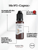 Etalon Mix #3 Cognac brow pigment skin swatch
