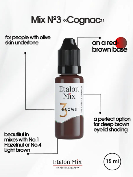 Etalon Mix #3 Cognac brow pigment skin swatch