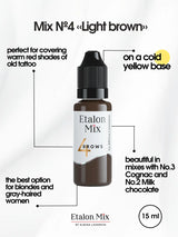 Etalon Mix #4 Light Brown brow pigment skin swatch
