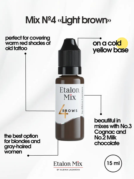 Etalon Mix #4 Light Brown brow pigment skin swatch