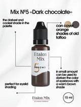 Etalon Mix #5 Dark Chocolate brow pigment skin swatch