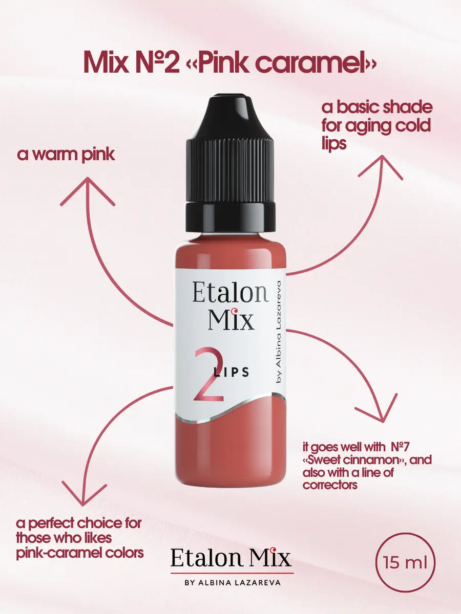 Etalon Mix #2 Pink Caramel lip pigment healed-result swatch