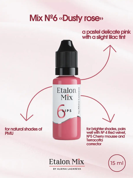 Etalon Mix #6 Dusty Rose lip pigment healed-result swatch