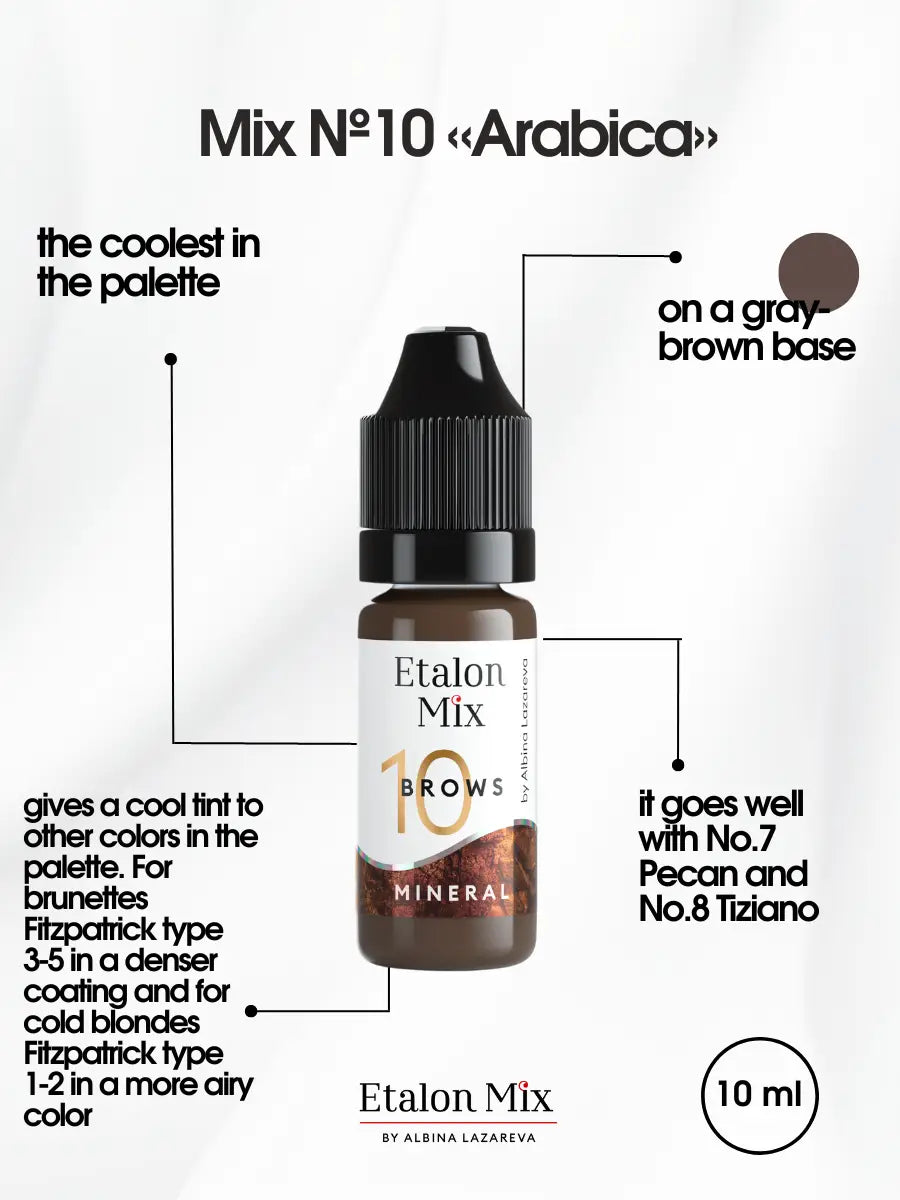 Etalon Mix #10 Arabica brow pigment skin swatch