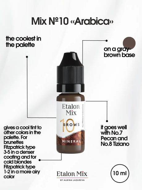 Etalon Mix #10 Arabica brow pigment skin swatch