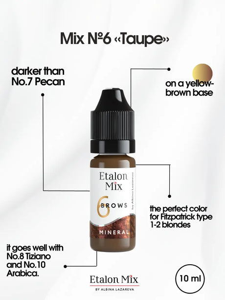 Etalon Mix #6 Taupe brow pigment skin swatch