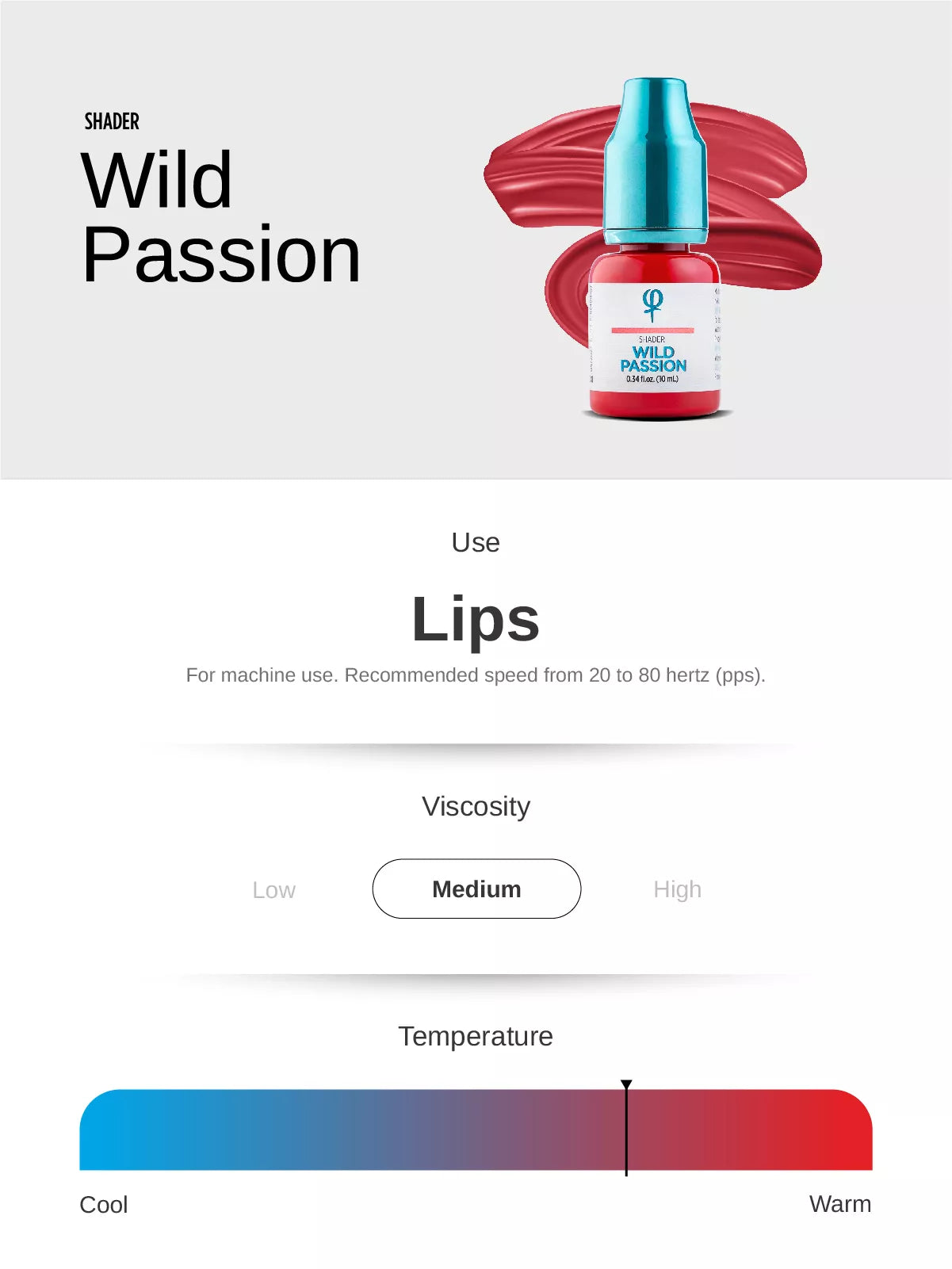 Phi Wild Passion PMU Lip Shader Pigment 0.34 fl oz (10ml)