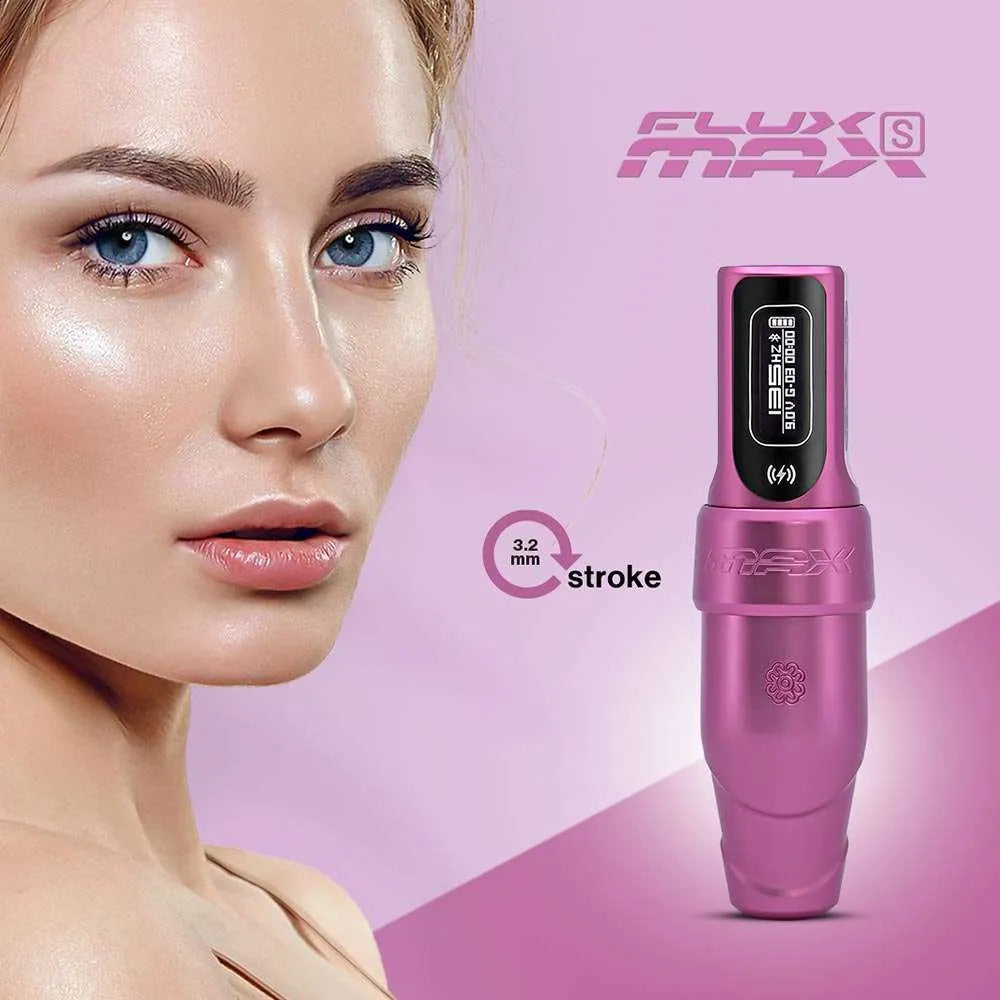 Flux S Max Midnight Purple 3.2 mm Stroke PMU Machine with Auxiliary Battery by Microbeau