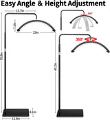 Half Moon PMU & Lash Ring Light for Salon – Black/White