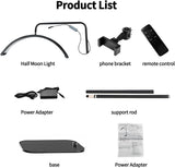 Half Moon PMU & Lash Ring Light for Salon – Black/White