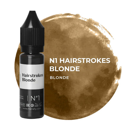 Hanafy Hairstrokes N1 Blonde Brow Pigment – bottle and color swatch